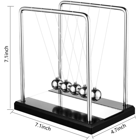 Newton's Cradle Desk Table Decor Metal Pendulum Balance Ball Physics Science - Picture 6 of 7
